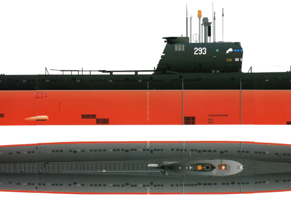 Ship ORP Djik [Project 641 Foxtrot class Submarine] - drawings, dimensions, figures